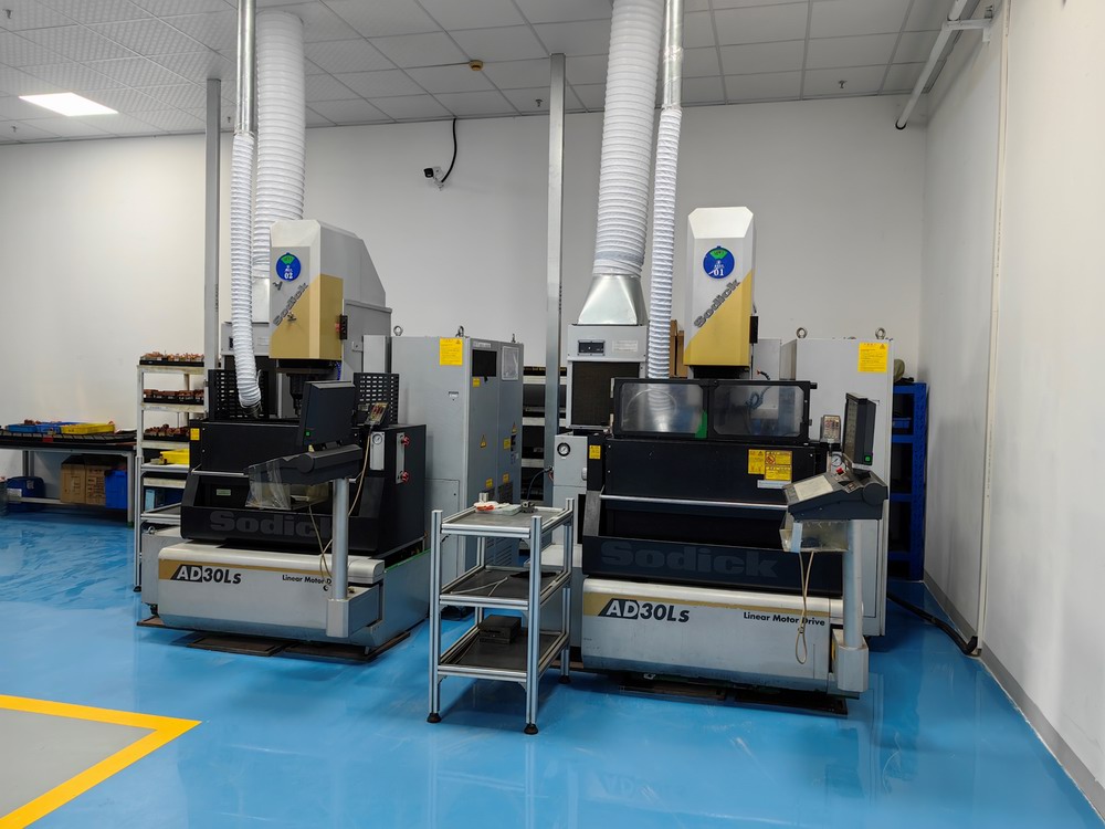 3 Makino spark machines and 2 Sodick spark machines